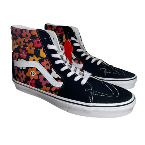 NWT Vans Sk8 Hi Sneaker Flower Black Multi Size M11.5 W13 VN000D5IBML - Picture 1 of 7
